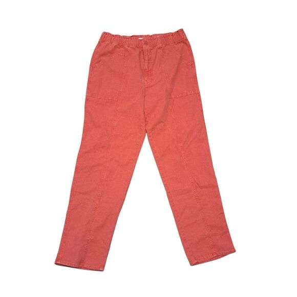 Mother The Springy Boho Flaterring Hot Coral Ankle Jean Size 33 - Picture 1 of 13